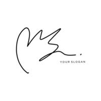 Ms Initial signature logo design vector