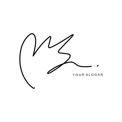 Ms Initial signature logo design