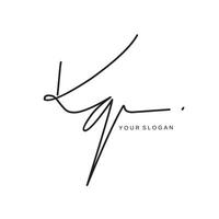 Kq Initial signature logo design vector