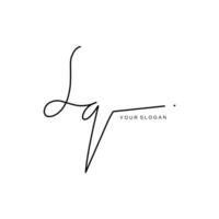 Lq Initial signature logo design vector