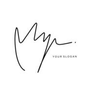 My Initial signature logo design vector