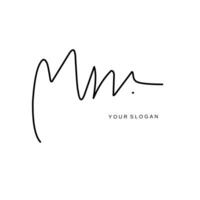 Mw Initial signature logo design vector