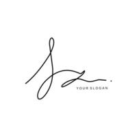Lz Initial signature logo design vector
