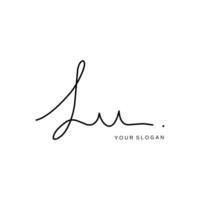 Lu Initial signature logo design vector