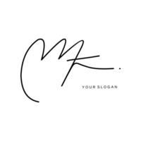 Mt Initial signature logo design vector