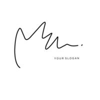 Mu Initial signature logo design vector