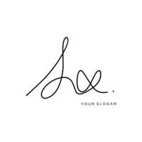 Lx Initial signature logo design vector