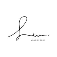 Lw Initial signature logo design vector