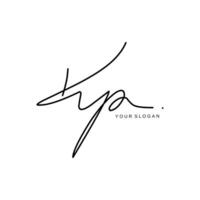 Kp Initial signature logo design vector