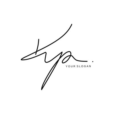 Kp Initial signature logo design