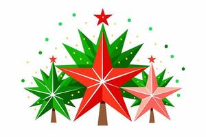 Bright Christmas Stars Graphics for Holiday Design Projects Ideal for Greeting Cards, Logos, Illustrations, Gift Tags, and Unique Seasonal Branding to Add a Touch of Festive Cheer vector