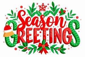 Season's Greetings Graphics for Holiday Design Projects Ideal for Greeting Cards, Logos, Illustrations, and Unique Seasonal Branding to Add a Touch of Festive Cheer to Your Work vector