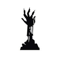 torn zombie hand coming out of the ground. Spooky Halloween decoration suitable for posters and web vector