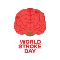 world stroke day, illustration of brain with disease and brain failure. suitable for posters and banners vector