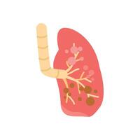 Lung illustration in flat style, body part design of internal organs. vector