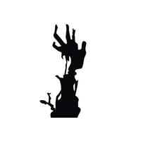 torn zombie hand coming out of the ground. Spooky Halloween decoration suitable for posters and web vector