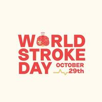 world stroke day, illustration of brain with disease and brain failure. suitable for posters and media vector