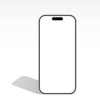 mobil phone with shadow frame on white background vector