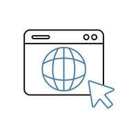website concept line icon. Simple element illustration. website concept outline symbol design. vector