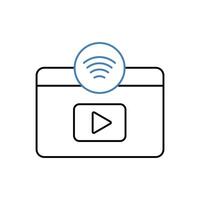 streaming concept line icon. Simple element illustration. streaming concept outline symbol design. vector