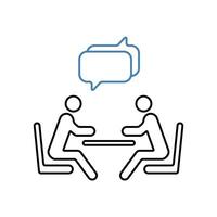 meeting concept line icon. Simple element illustration. meeting concept outline symbol design. vector