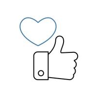 like concept line icon. Simple element illustration. like concept outline symbol design. vector