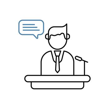 discurso concepto línea icono. sencillo elemento ilustración. discurso concepto contorno símbolo diseño. vector