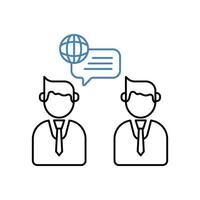 communicate concept line icon. Simple element illustration. communicate concept outline symbol design. vector