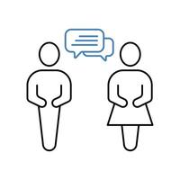 talking concept line icon. Simple element illustration. talking concept outline symbol design. vector