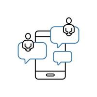 group chat concept line icon. Simple element illustration. group chat concept outline symbol design. vector