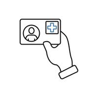 health card concept line icon. Simple element illustration. health card concept outline symbol design. vector