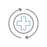 recover concept line icon. Simple element illustration. recover concept outline symbol design. vector