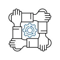team building concept line icon. Simple element illustration. team building concept outline symbol design. vector