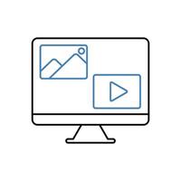 content concept line icon. Simple element illustration. content concept outline symbol design. vector