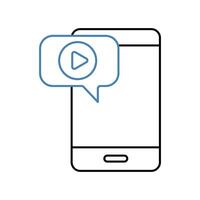 mobile concept line icon. Simple element illustration. mobile concept outline symbol design. vector