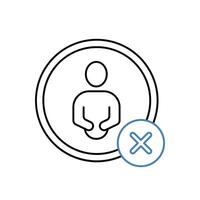 delete user concept line icon. Simple element illustration. delete user concept outline symbol design. vector