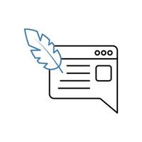 blog concept line icon. Simple element illustration. blog concept outline symbol design. vector