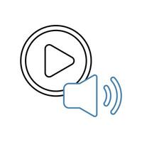 media concept line icon. Simple element illustration. media concept outline symbol design. vector