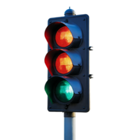 Illustration of a Traffic Light on a Transparent Background, Ideal for Educational and Design Projects png