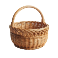 handcrafted empty basket on transparent background png