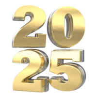 golden numbers on transparent background 2025 new year png