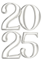 number 2025 the number twenty five is shown in silver on a transparent background png
