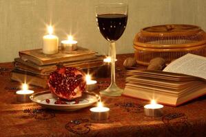 Still life with red wine photo