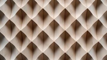 Natural timber with geometric pattern top view banner background copy space. Woodwork and craft image backdrop empty. Wooden decorative ornament concept composition top view, copyspace photo