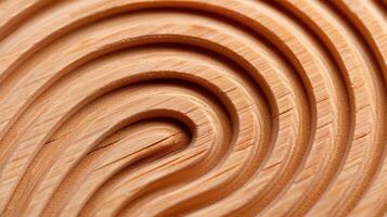 Wood piece with abstract carved patterns banner background copy space. Craft design of timber piece image backdrop empty. Carpentry art concept composition top view, copyspace photo