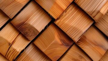 Stacked wooden blocks with natural patterns top view banner background copy space. Carpentry workshop supplies image backdrop empty. Woodwork concept composition top view, copyspace photo