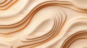 Carved pattern decor on wood banner background copy space. Organic timber abstract texture image backdrop empty. Woodwork craft art concept composition top view, copyspace photo