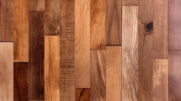 Wooden boards geometric pattern arrangement banner background copy space. Classic parquet design image backdrop empty. Wood tiles ornament concept composition top view, copyspace photo