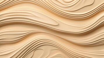 Curved pattern on light wooden surface banner background copy space. Natural timber texture image backdrop empty. Wavy pattern of wood concept composition top view, copyspace photo