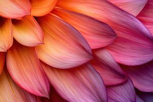 Vibrant close-up of a blooming dahlia showcasing intricate petal patterns and colors at dawn photo